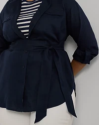 Relaxed Fit Belted Linen Shirt
