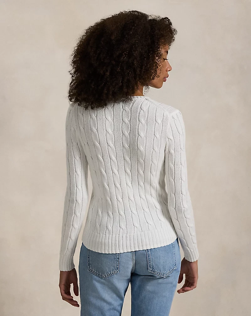Cable-Knit Cotton Crewneck Sweater