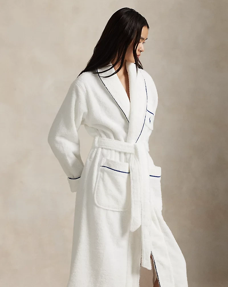 Logo Shawl-Collar Bath Robe