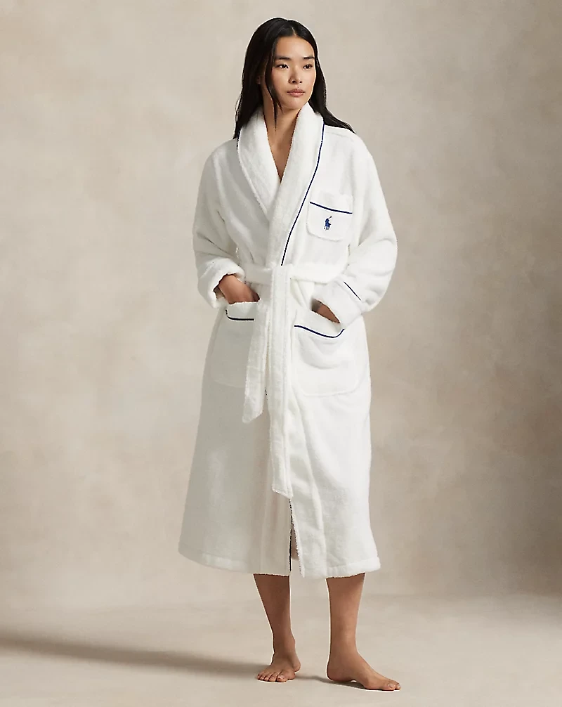 Logo Shawl-Collar Bath Robe