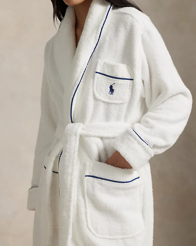 Logo Shawl-Collar Bath Robe