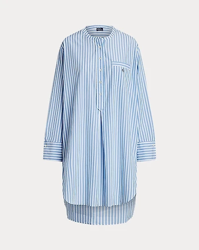 Striped Poplin Sleep Shirt