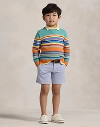 Stretch Cotton Seersucker Short