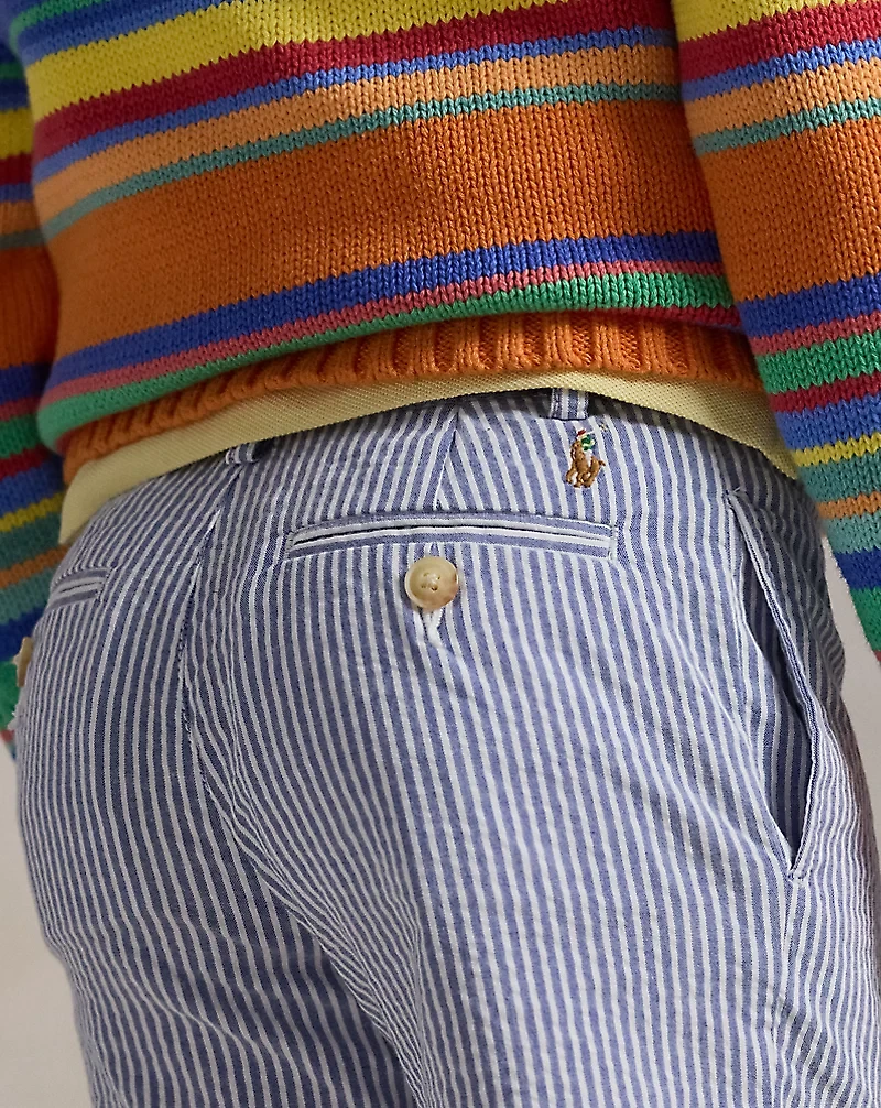 Stretch Cotton Seersucker Short