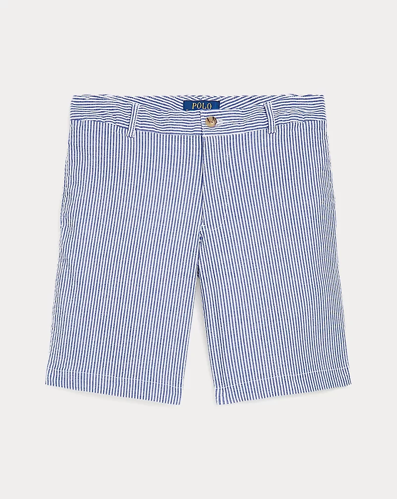 Stretch Cotton Seersucker Short