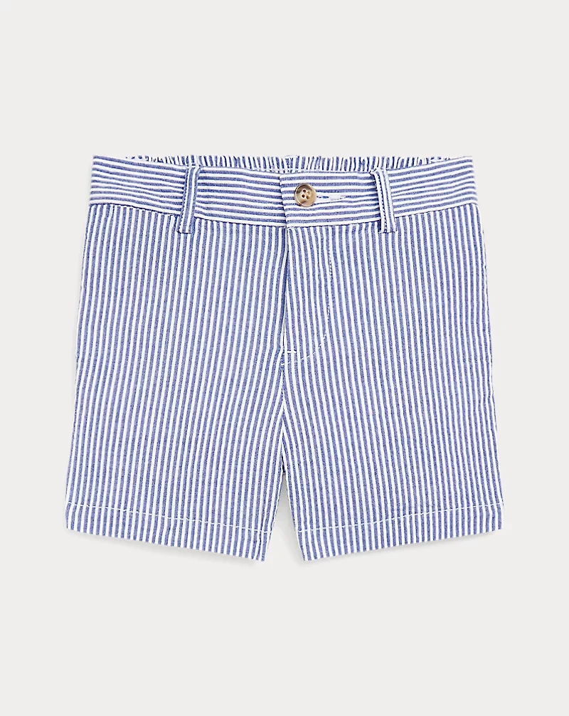 Stretch Cotton Seersucker Short