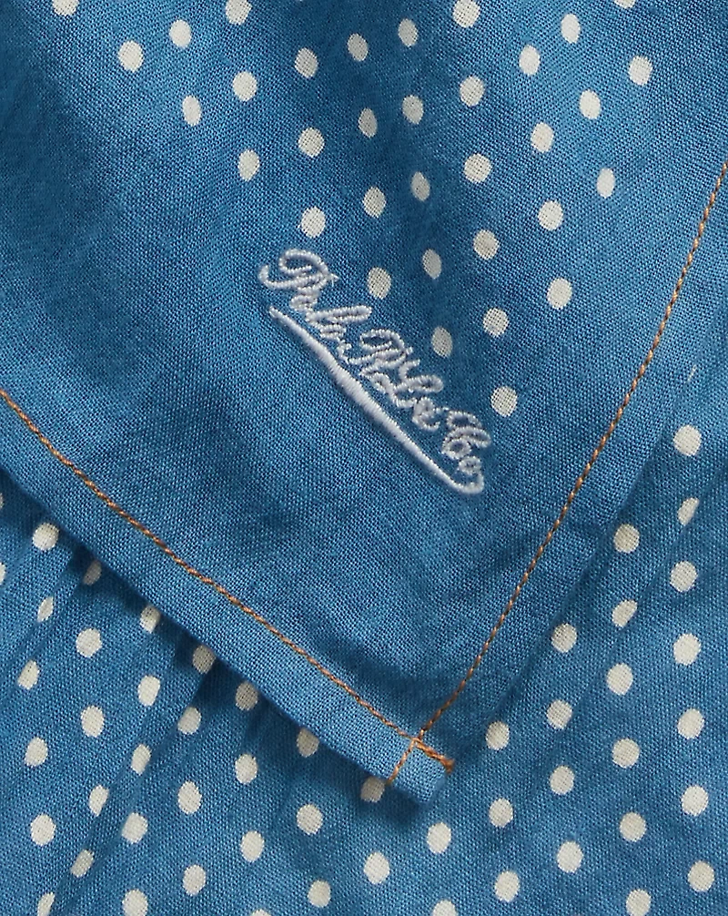 Polka-Dot Cotton Scarf