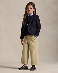 Cotton Twill Wide-Leg Pant