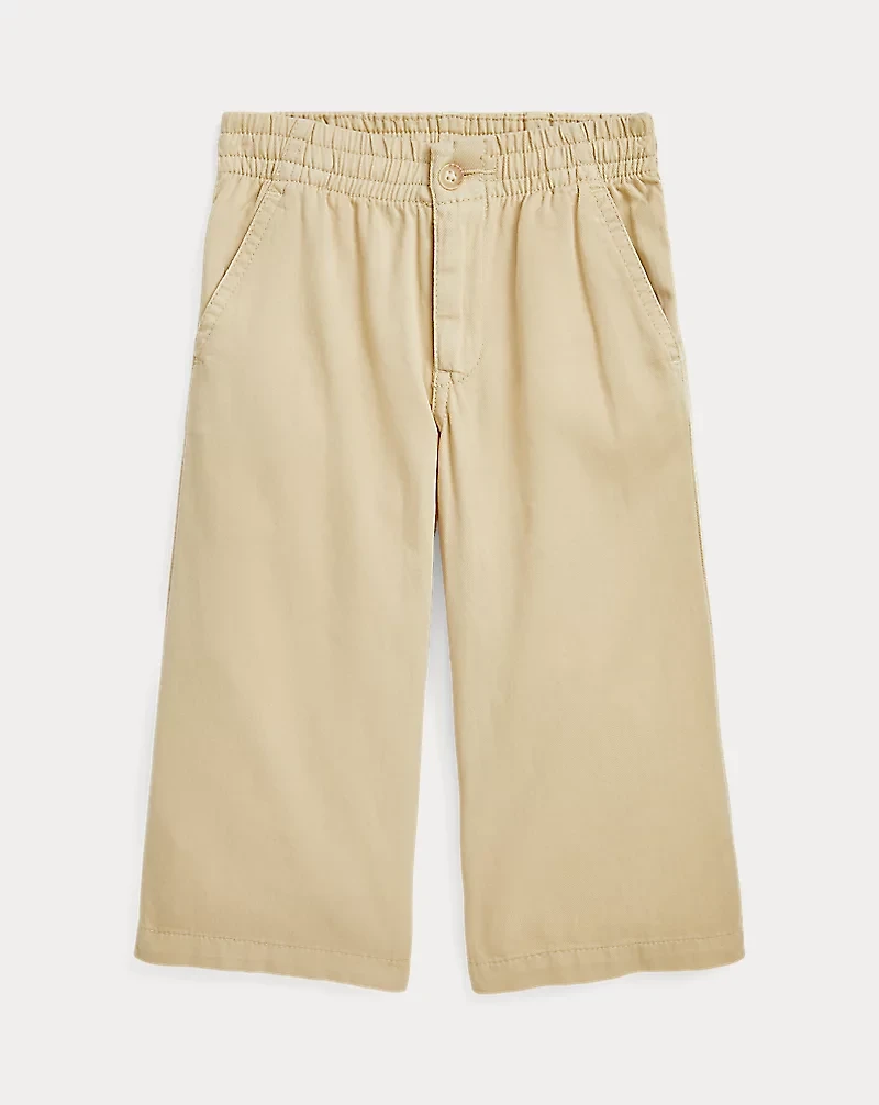 Cotton Twill Wide-Leg Pant