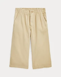 Cotton Twill Wide-Leg Pant