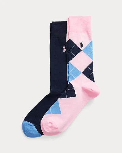 Argyle Crew Sock 2-Pack