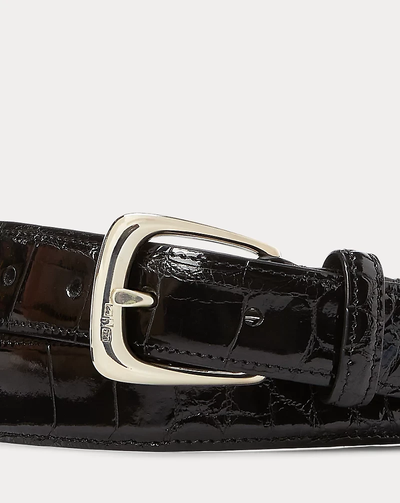 Silver-Buckle Alligator Belt