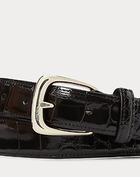 Silver-Buckle Alligator Belt