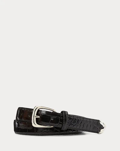 Silver-Buckle Alligator Belt