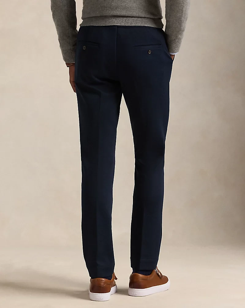 Pleated Double-Knit Suit Trouser