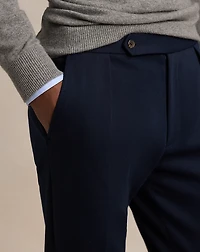 Pleated Double-Knit Suit Trouser