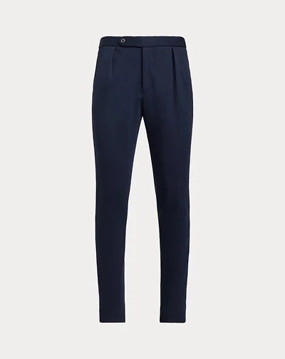 Pleated Double-Knit Suit Trouser