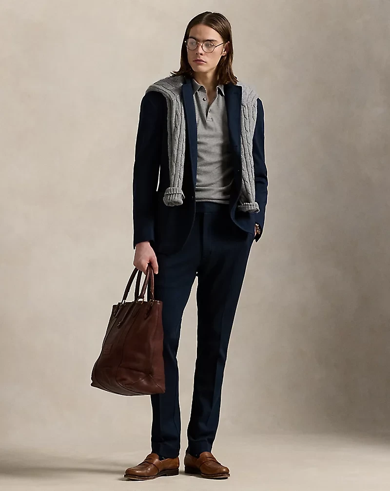 Pleated Knit Mesh Trouser