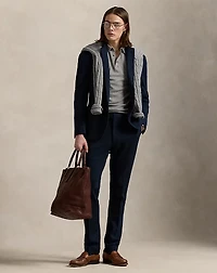 Pleated Knit Mesh Trouser