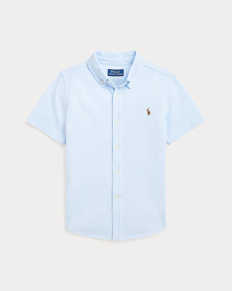 Knit Oxford Short-Sleeve Shirt