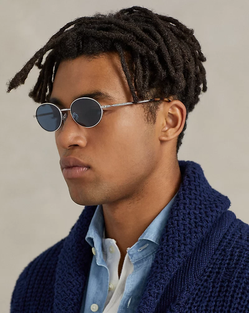 Retro Oval Metal Sunglasses