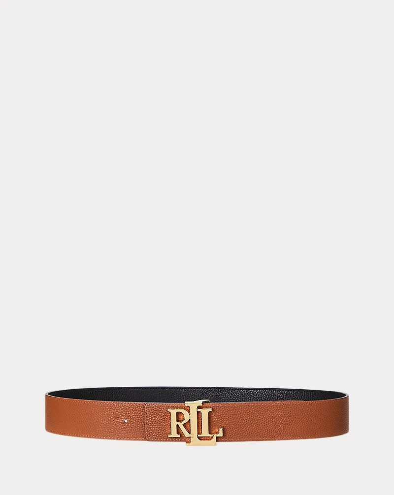 Reversible Pebbled Leather Wide Belt