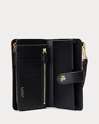 Crosshatch Leather Tech Wristlet
