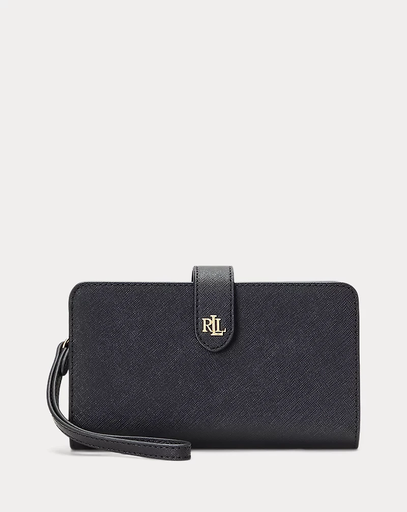 Crosshatch Leather Tech Wristlet