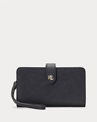 Crosshatch Leather Tech Wristlet