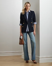 Double-Breasted Wool Crepe Blazer