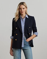 Double-Breasted Wool Crepe Blazer
