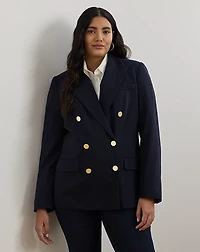 Double-Breasted Wool Crepe Blazer