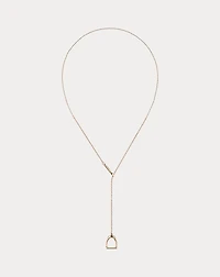 Rose Gold Stirrup Lariat Necklace