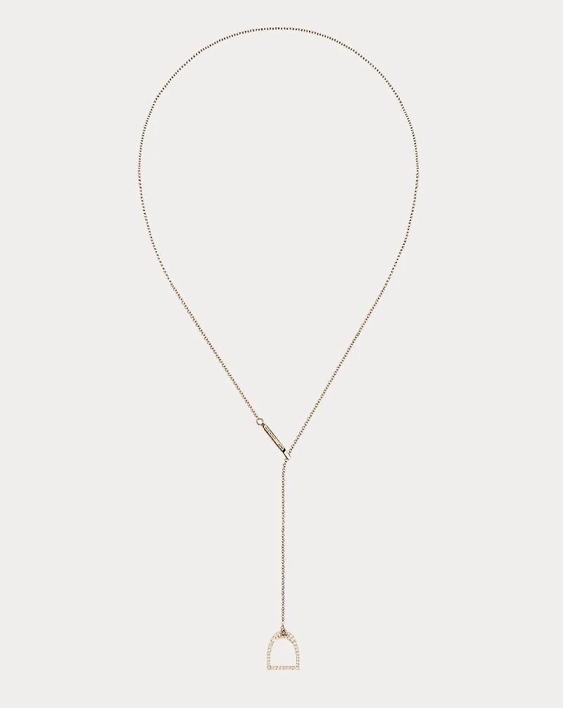 Pavé Stirrup Lariat Necklace