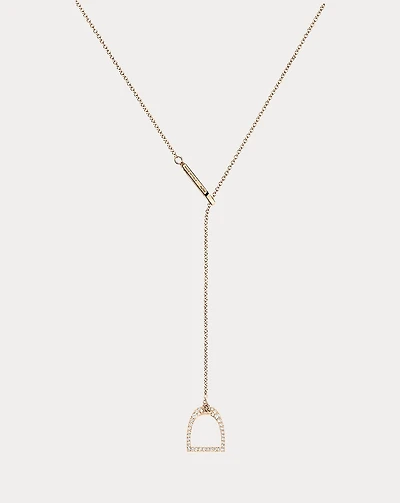 Pavé Stirrup Lariat Necklace