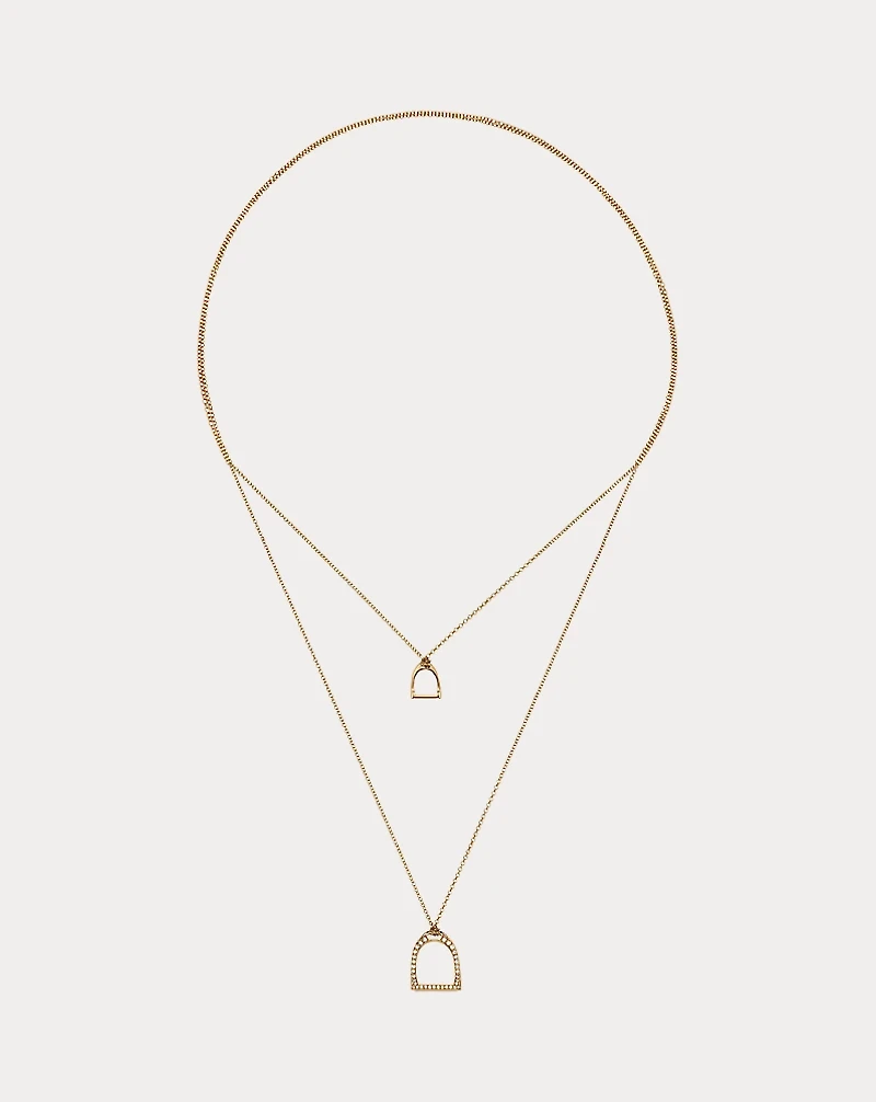 Pavé Double-Stirrup Lariat Necklace