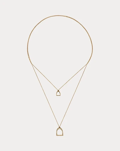 Pavé Double-Stirrup Lariat Necklace