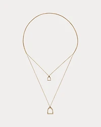 Pavé Double-Stirrup Lariat Necklace