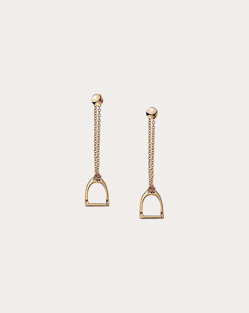 Rose Gold Stirrup Chain Earrings