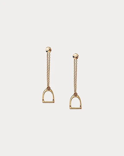 Rose Gold Stirrup Chain Earrings