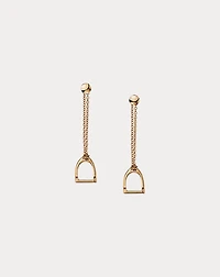 Rose Gold Stirrup Chain Earrings