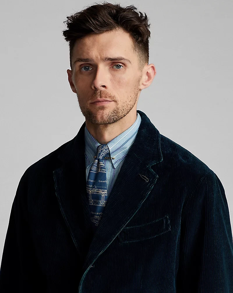 Unconstructed Indigo Corduroy Sport Coat