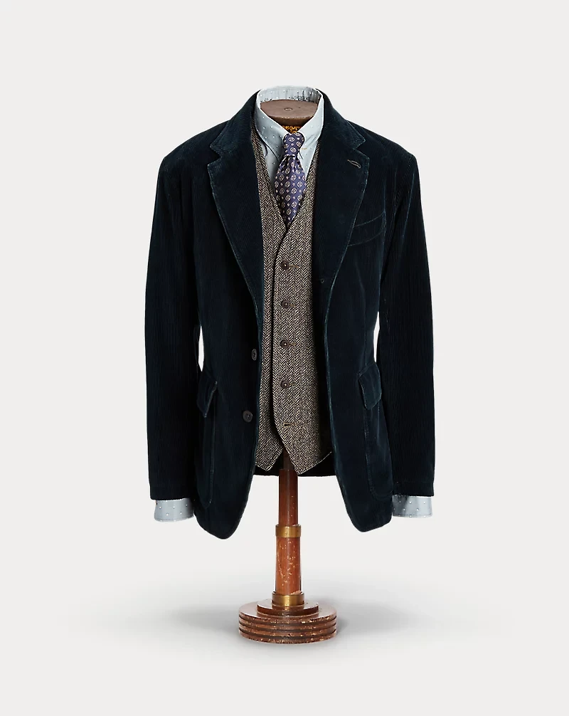 Unconstructed Indigo Corduroy Sport Coat