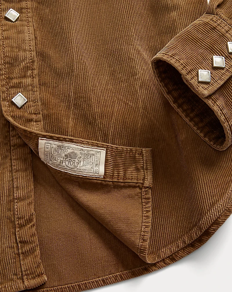 Slim Fit Corduroy Western Shirt