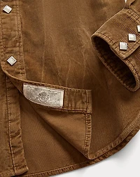 Slim Fit Corduroy Western Shirt