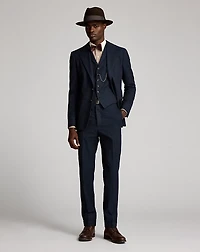 Slim Striped Herringbone Suit Trouser