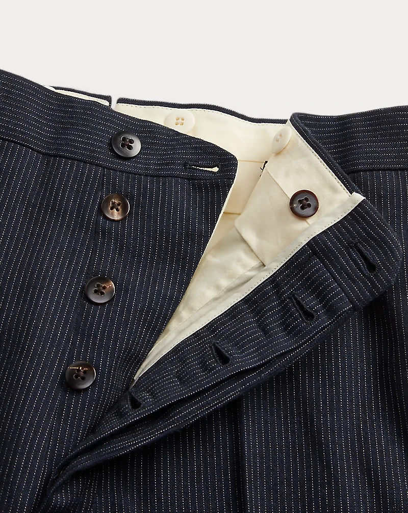 Slim Striped Herringbone Suit Trouser