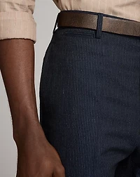 Slim Striped Herringbone Suit Trouser