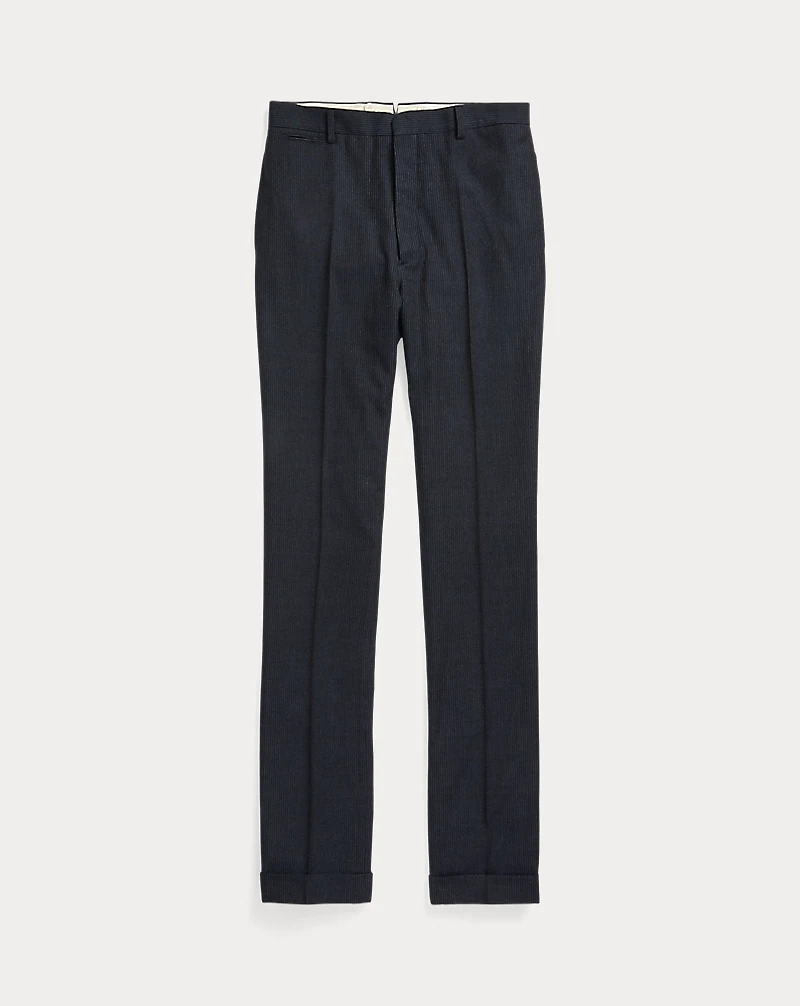 Slim Striped Herringbone Suit Trouser