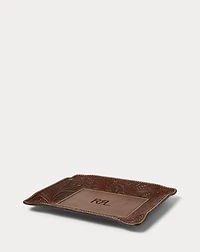 Hand-Tooled Leather Valet Tray